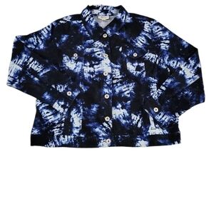 Style & Co Plus Size Tie Dye Denim‎ Jacket Size XXL